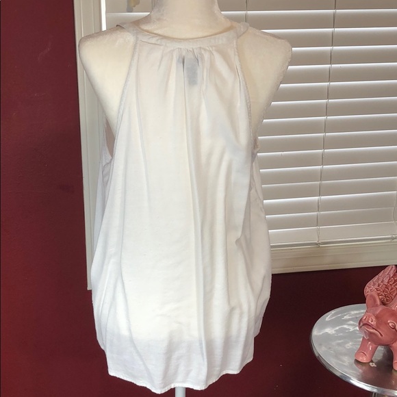 Very versatile white nubby cotton halter top - Picture 2 of 4
